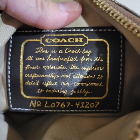 EUC Coach Tan and Brown Signature Crossbody Bag - Picture 14 of 15